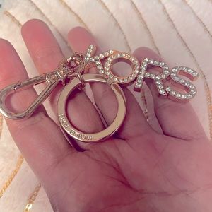 Michael Kors Purse Charm/ Key Chain. Authentic. Rose Gold with rhinestones.